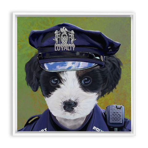 Uniform Portrait Framed Canvas Wraps - Police